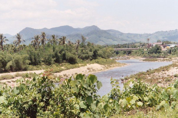 Overlook of river and hills, Hue, Vietnam